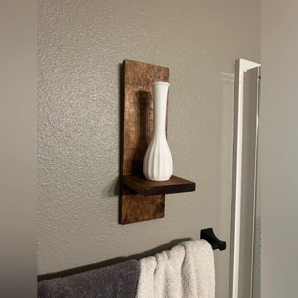Modern Shape Rustic Pine Wooden Shelf - Picture 5 of 6